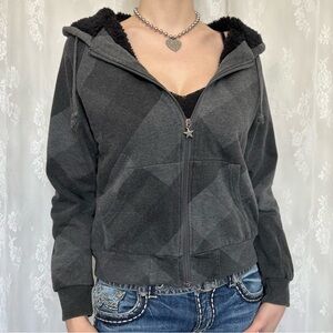 2000s Y2K Grunge Grey Hoodie